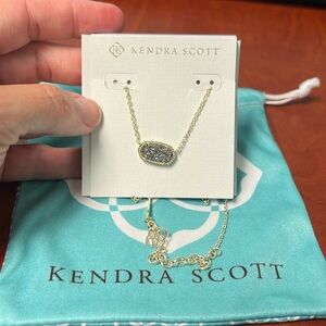 Kendra Scott Elisa pendant necklace in Graphite Drusy 15-17 inches